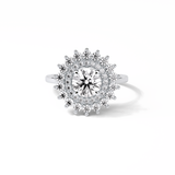 1.0 CT Round Cut Double Halo Style Moissanite Engagement Ring 1