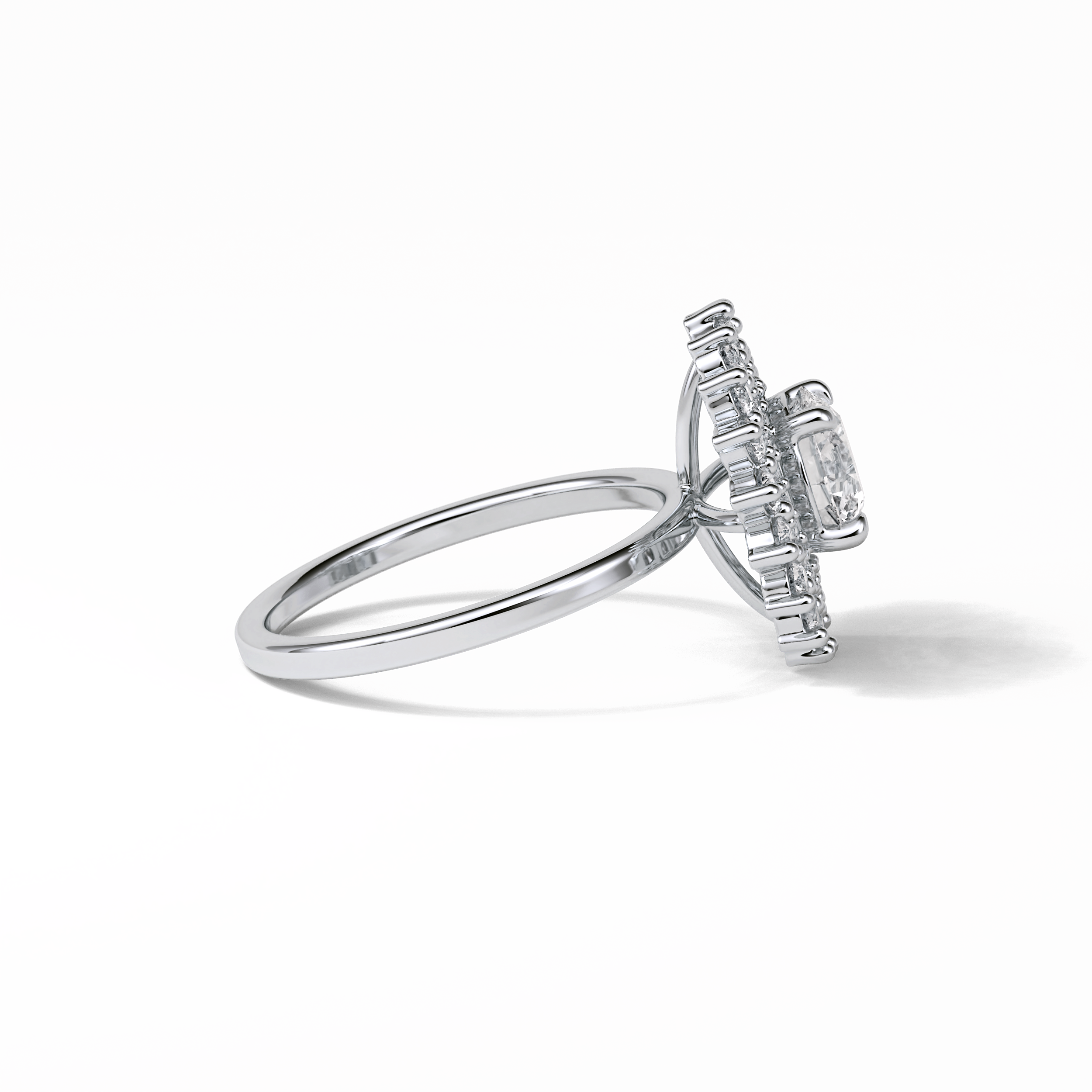 1.0 CT Round Cut Double Halo Style Moissanite Engagement Ring 5