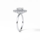 1.0 CT Round Cut Double Halo Style Moissanite Engagement Ring 7
