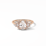 1.33 CT Oval Cut Cluster Style Moissanite Engagement Rings 15