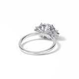1.33 CT Oval Cut Cluster Style Moissanite Engagement Rings 3