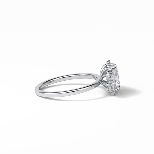 1.33 CT Oval Cut Cluster Style Moissanite Engagement Rings
