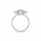 1.33 CT Oval Cut Cluster Style Moissanite Engagement Rings 7