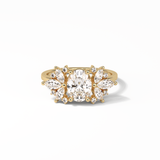 1.33 CT Oval Cut Cluster Style Moissanite Engagement Rings 15