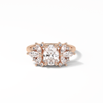 1.33 CT Oval Cut Cluster Style Moissanite Engagement Rings 8