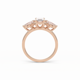 1.33 CT Oval Cut Cluster Style Moissanite Engagement Rings 9