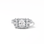 1.33 CT Oval Cut Cluster Style Moissanite Engagement Rings 1