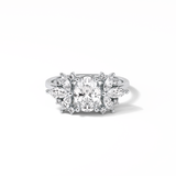 1.33 CT Oval Cut Cluster Style Moissanite Engagement Rings 1