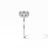1.33 CT Oval Cut Cluster Style Moissanite Engagement Rings 5