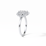 1.33 CT Oval Cut Cluster Style Moissanite Engagement Rings 6