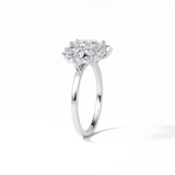 1.33 CT Oval Cut Cluster Style Moissanite Engagement Rings 6