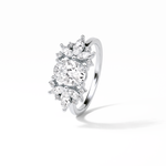 1.33 CT Oval Cut Cluster Style Moissanite Engagement Rings 7