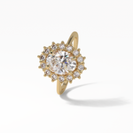 1.91 CT Oval Cut Halo Style Moissanite Engagement Ring 12