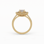 1.91 CT Oval Cut Halo Style Moissanite Engagement Ring 13
