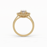 1.91 CT Oval Cut Halo Style Moissanite Engagement Ring 13