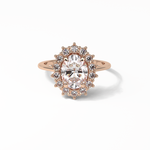 1.91 CT Oval Cut Halo Style Moissanite Engagement Ring 8
