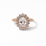 1.91 CT Oval Cut Halo Style Moissanite Engagement Ring 8