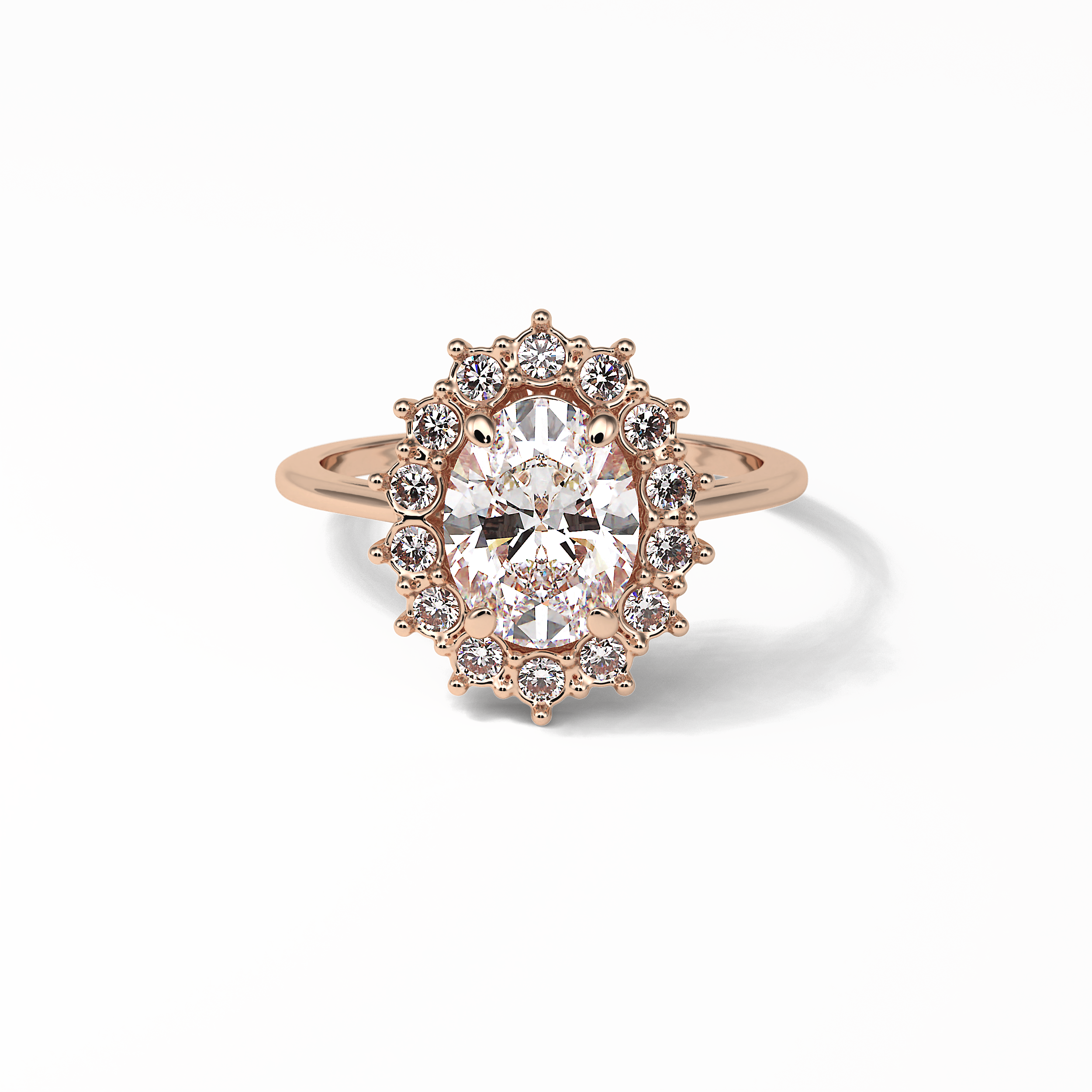 1.91 CT Oval Cut Halo Style Moissanite Engagement Ring 8