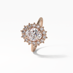 1.91 CT Oval Cut Halo Style Moissanite Engagement Ring 10