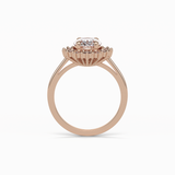 1.91 CT Oval Cut Halo Style Moissanite Engagement Ring 11