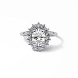 1.91 CT Oval Cut Halo Style Moissanite Engagement Ring 1