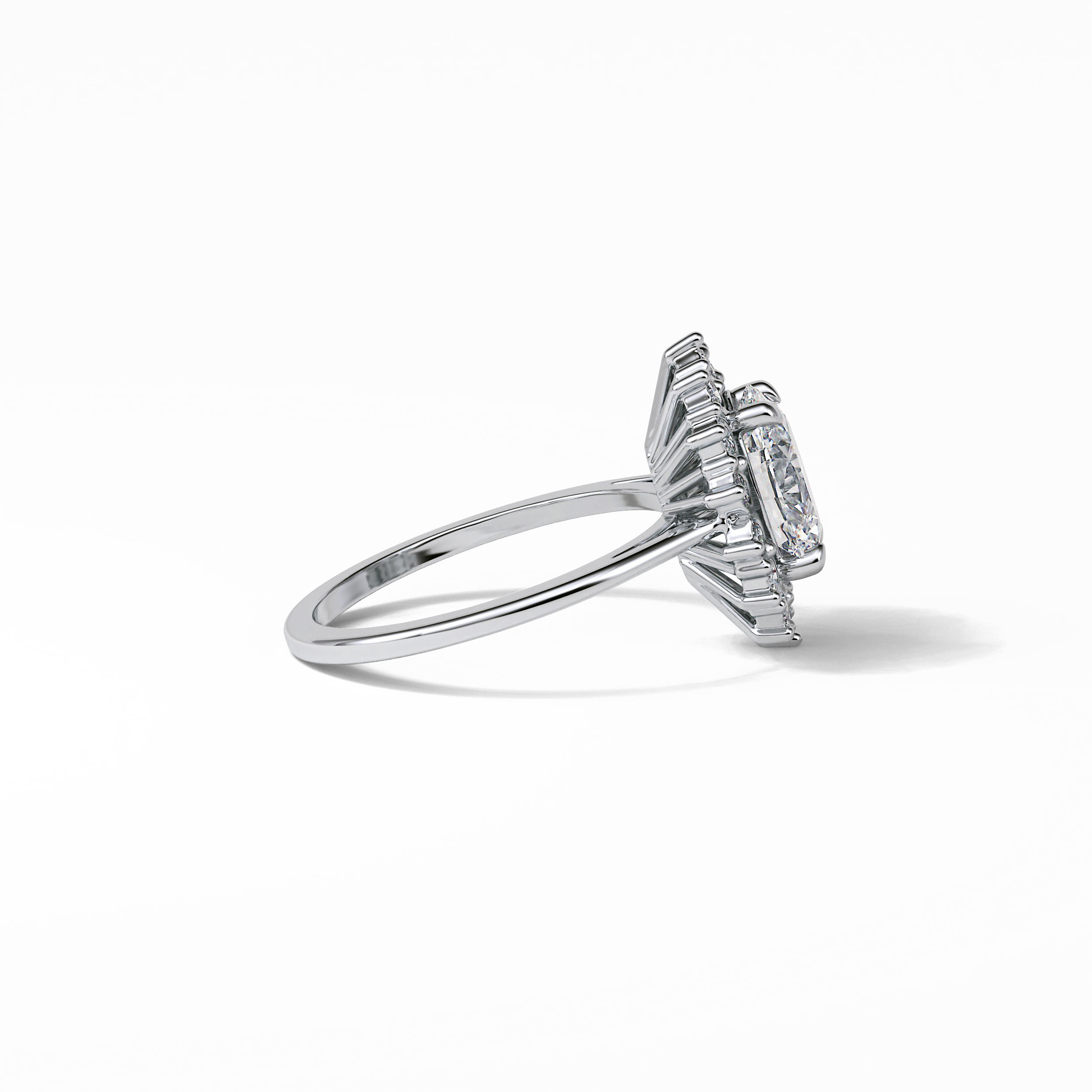 1.91 CT Oval Cut Halo Style Moissanite Engagement Ring 3