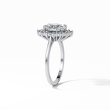 1.91 CT Oval Cut Halo Style Moissanite Engagement Ring 5