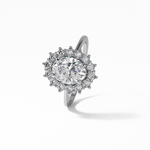 1.91 CT Oval Cut Halo Style Moissanite Engagement Ring 2