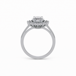 1.91 CT Oval Cut Halo Style Moissanite Engagement Ring 7