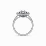 1.91 CT Oval Cut Halo Style Moissanite Engagement Ring 7