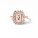 1.05 CT Radiant Cut Double Halo Style Moissanite Engagement Ring 15