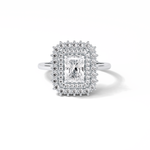 1.05 CT Radiant Cut Double Halo Style Moissanite Engagement Ring 1