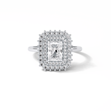 1.05 CT Radiant Cut Double Halo Style Moissanite Engagement Ring 1