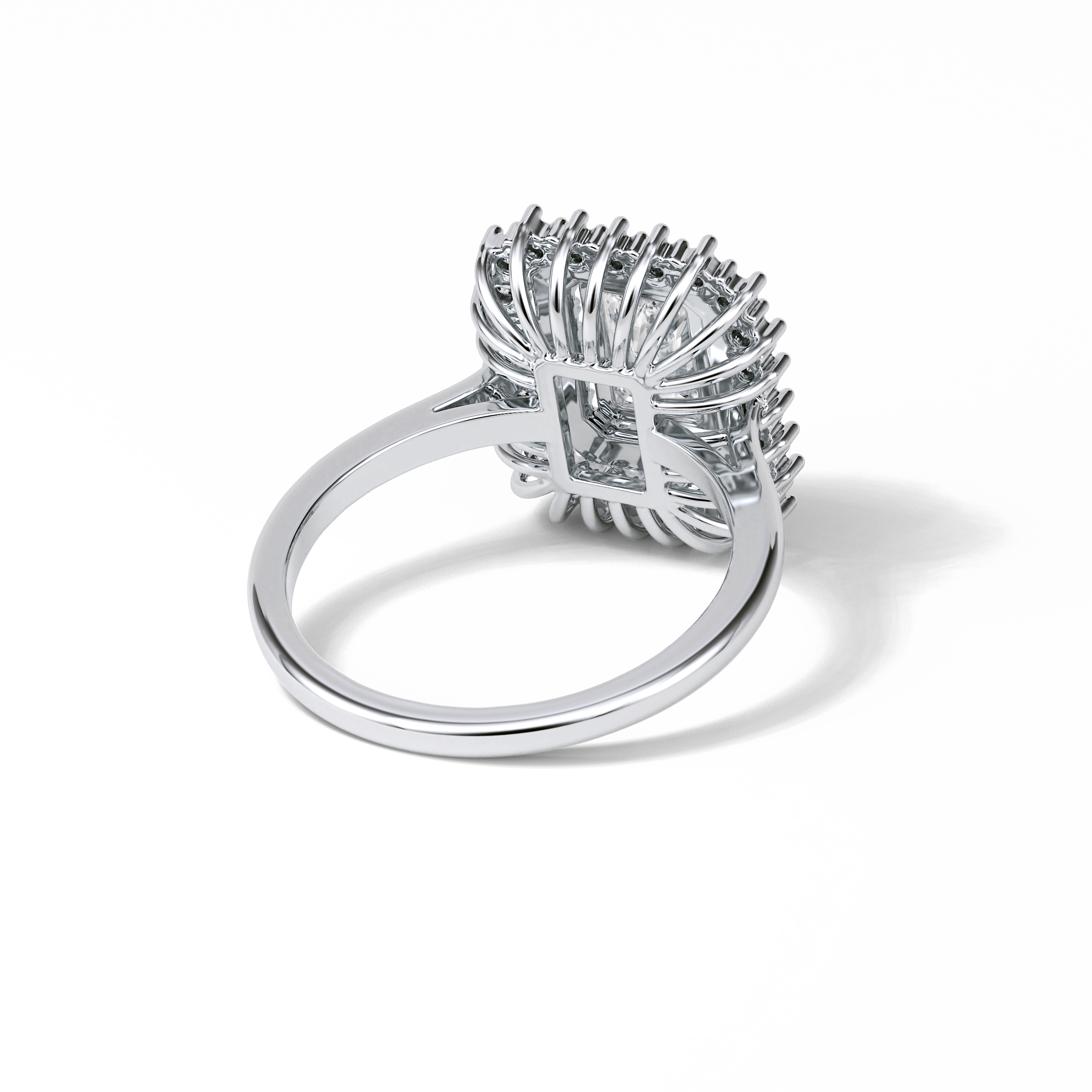 1.05 CT Radiant Cut Double Halo Style Moissanite Engagement Ring 3