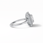 1.05 CT Radiant Cut Double Halo Style Moissanite Engagement Ring 4