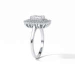 1.05 CT Radiant Cut Double Halo Style Moissanite Engagement Ring 6