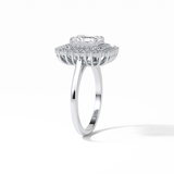 1.05 CT Radiant Cut Double Halo Style Moissanite Engagement Ring 6
