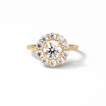 1.0 CT Round Cut Halo Style Moissanite Engagement Ring 17