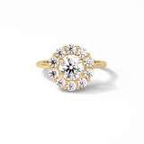1.0 CT Round Cut Halo Style Moissanite Engagement Ring 17