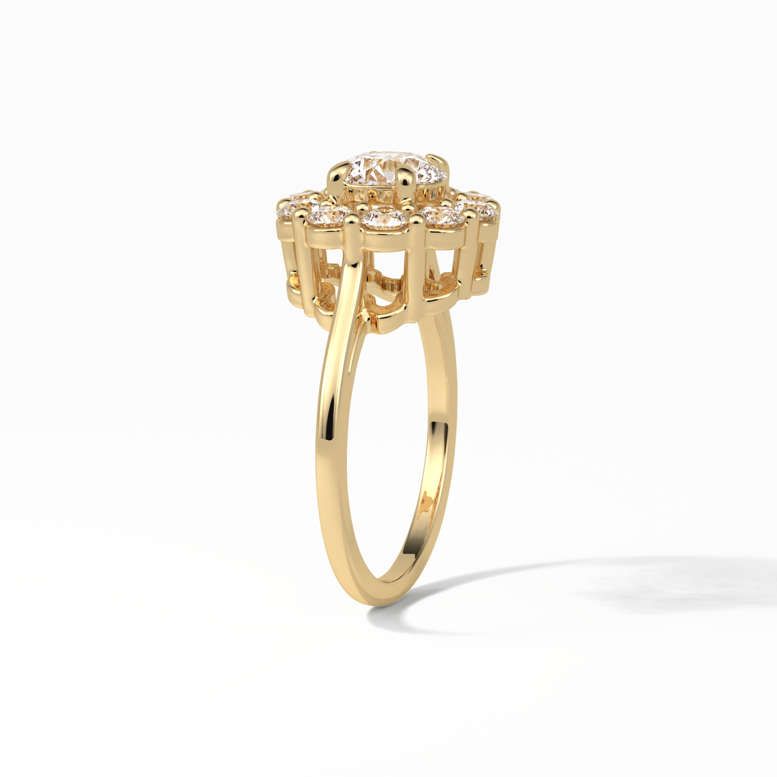 1.0 CT Round Cut Halo Style Moissanite Engagement Ring 21