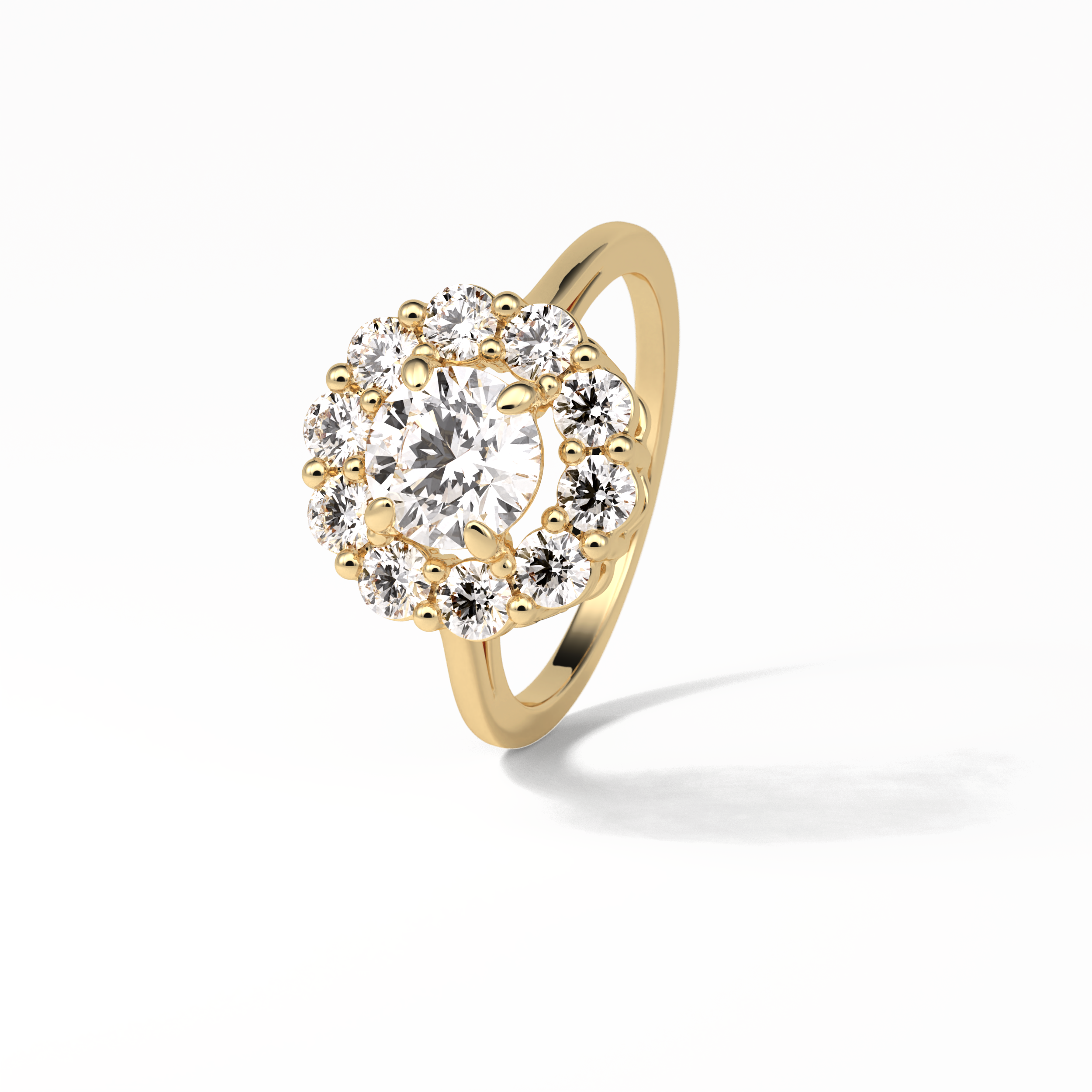 1.0 CT Round Cut Halo Style Moissanite Engagement Ring 9