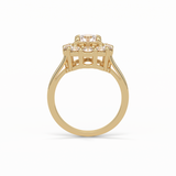 1.0 CT Round Cut Halo Style Moissanite Engagement Ring 10
