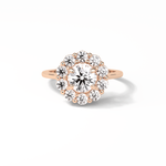 1.0 CT Round Cut Halo Style Moissanite Engagement Ring 11