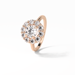 1.0 CT Round Cut Halo Style Moissanite Engagement Ring 12