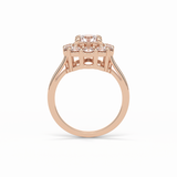 1.0 CT Round Cut Halo Style Moissanite Engagement Ring 8