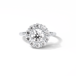 1.0 CT Round Cut Halo Style Moissanite Engagement Ring 1