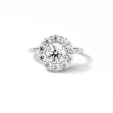 1.0 CT Round Cut Halo Style Moissanite Engagement Ring 1