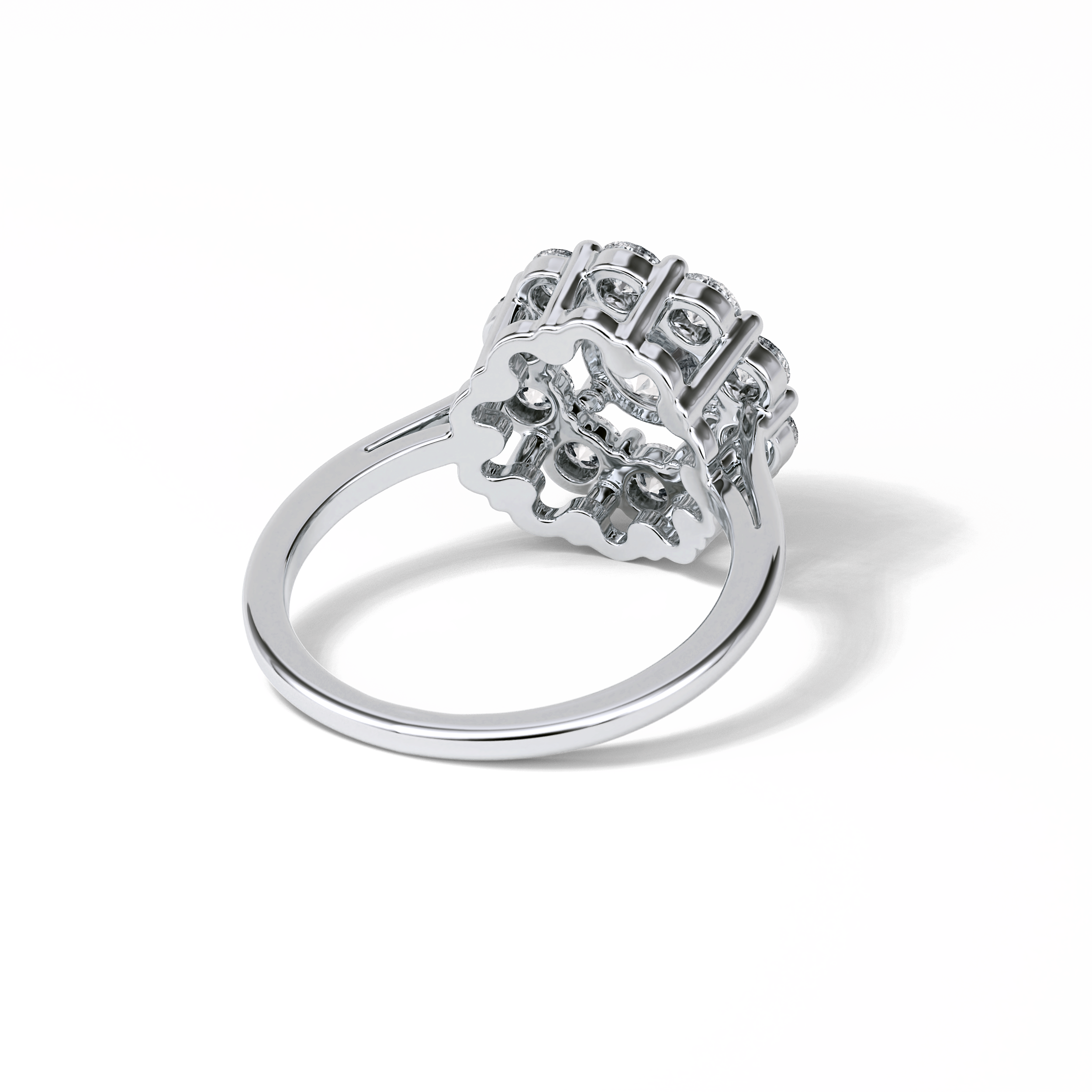 1.0 CT Round Cut Halo Style Moissanite Engagement Ring 6