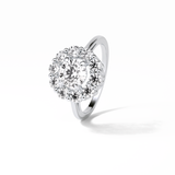 1.0 CT Round Cut Halo Style Moissanite Engagement Ring 3