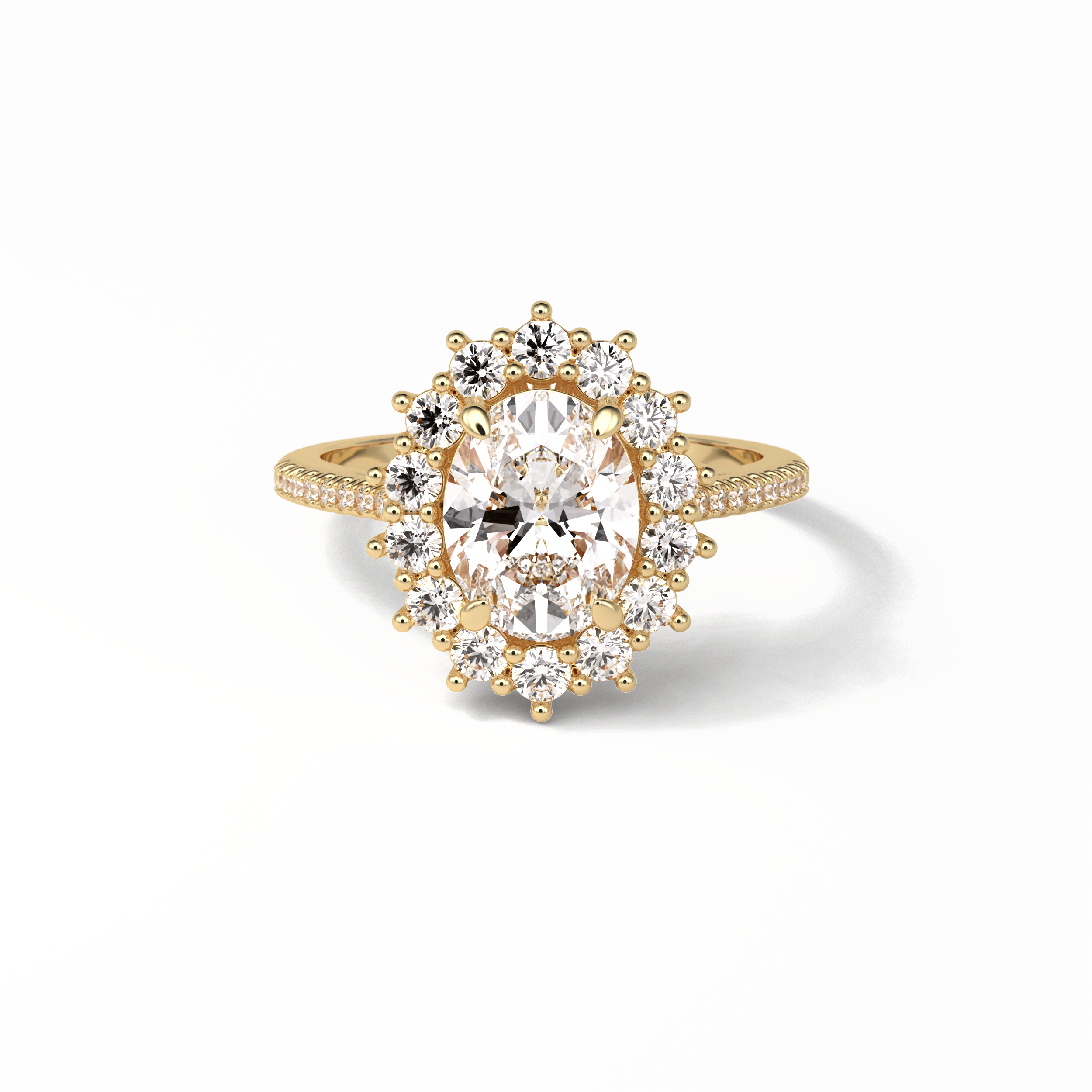 1.91 CT Oval Cut Halo Moissanite Engagement Ring 8